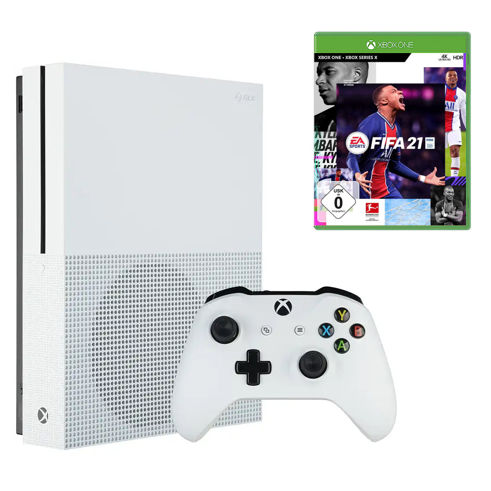 Konsole Slim 1TB weiß + FIFA 21 + Original Controller