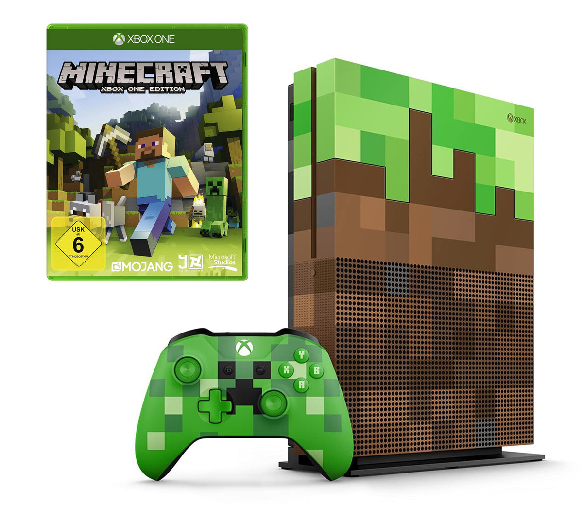 Konsole Slim 1TB Limited Minecraft Edition + Spiel + Original Controller — Limited Minecraft Edition