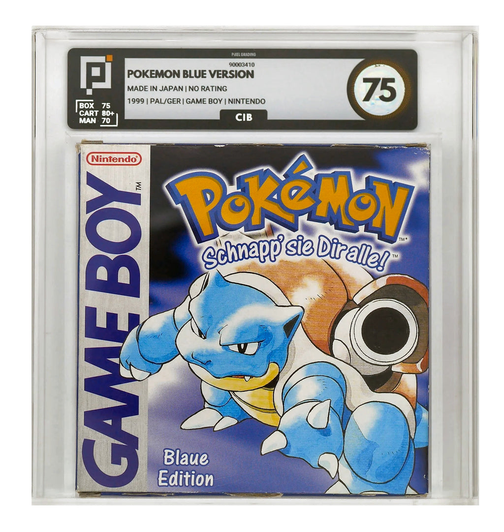 Pokemon Blaue Edition Pixel Grading CIB 75 (DE) · Sammlerstück