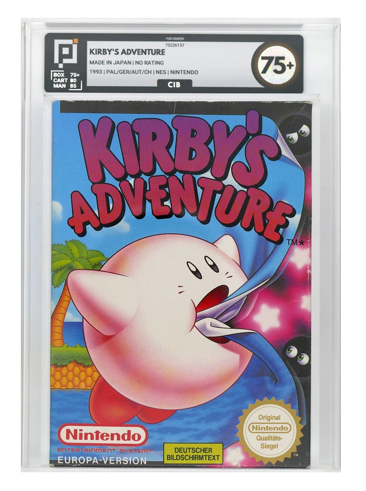 Kirby's Adventure Pixel Grading CIB 75+ (DE) · Sammlerstück