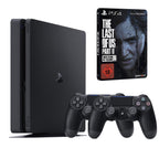 Konsole Slim 500GB schwarz + Last of Us II + 2 Original Controller — Steelbook