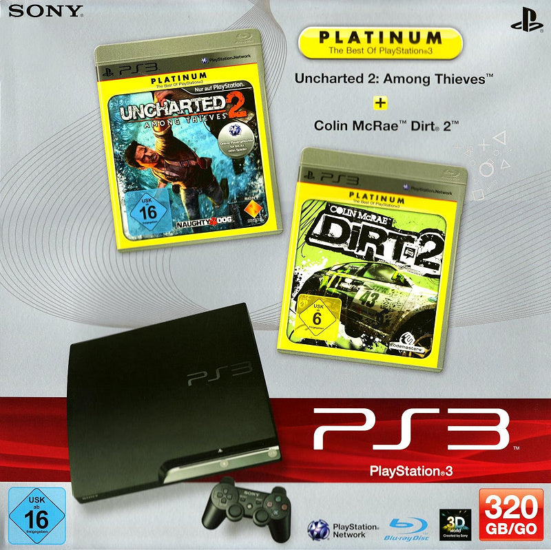 Konsole Slim 250GB + Uncharted 2 + Dirt 2