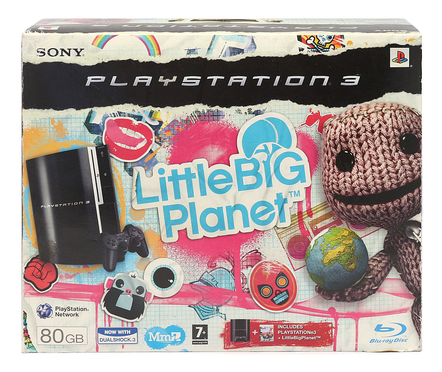 Konsole FAT 80GB + Little Big Planet + Original Controller