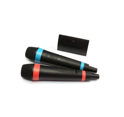 Original SingStar Mikrofon / Microphone Doppelpack mit USB Receiver rot/blau [Sony]
