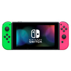 Konsole Neon-Grün/Neon-Pink + Dock + HDMI Kabel + Grip + Netzteil