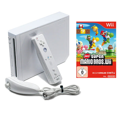 Konsole - Game Bundle weiß + New Super Mario Bros. + Original Remote