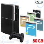 Konsole FAT 80GB schwarz + 10 Spiele + Original Controller