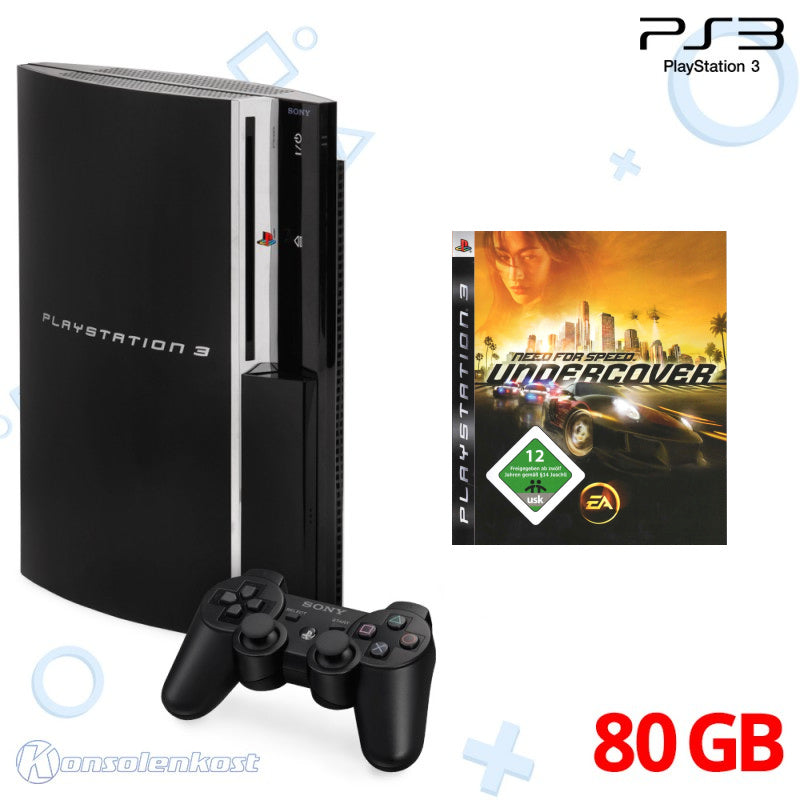 Konsole FAT 80GB schwarz + NFS: Undercover + Original Controller