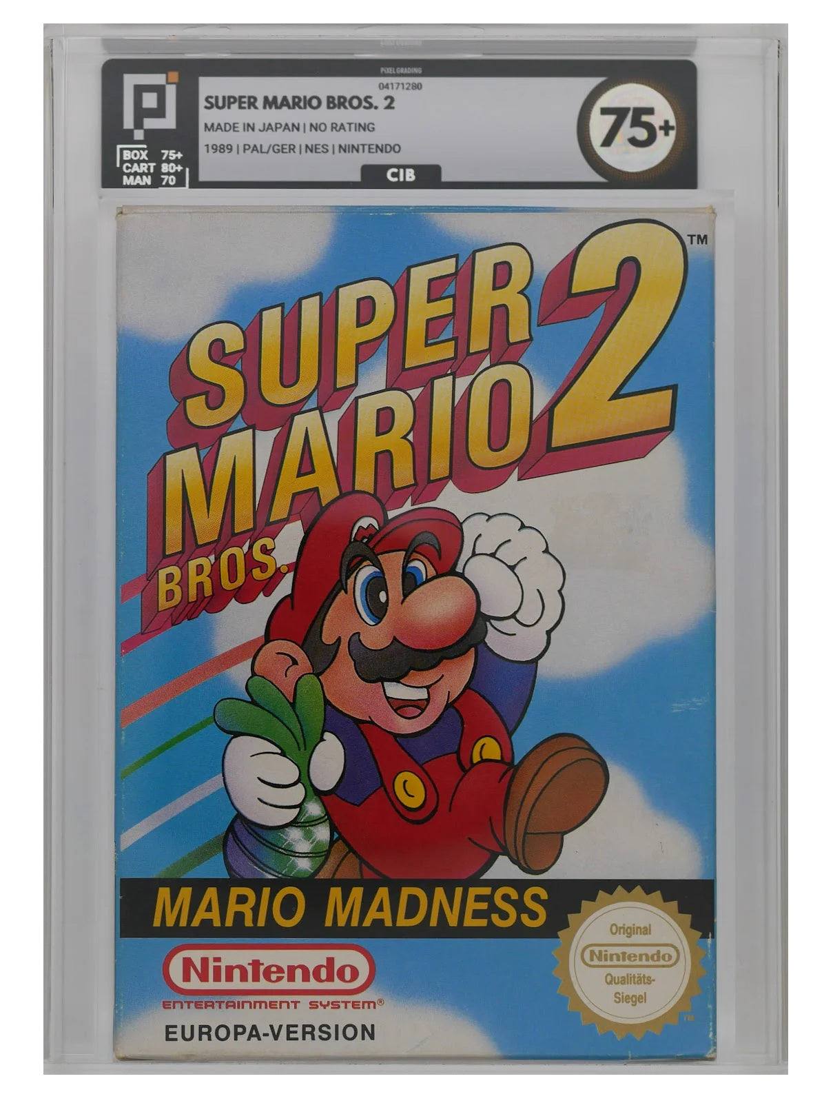 Super Mario Bros. 2 Pixel Grading CIB 75+ (DE) · Sammlerstück