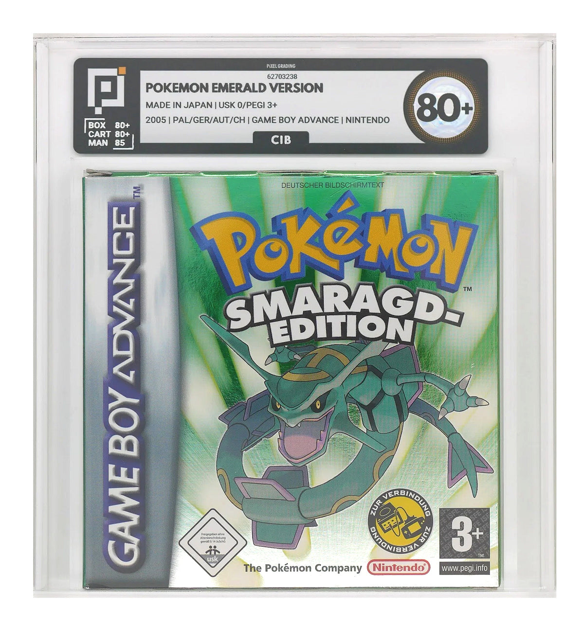 Pokemon Smaragd Edition Pixel Grading CIB 80+ (GB) · Sammlerstück
