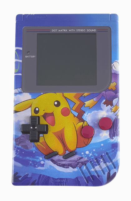 Konsole Classic DMG-01 Blue-White Pikachu IPS Q5 LCD Display Mod
