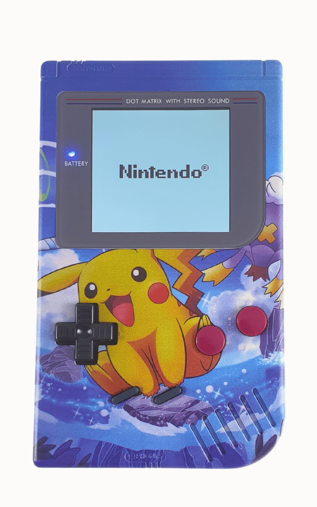 Konsole Classic DMG-01 Blue-White Pikachu IPS Q5 LCD Display Mod