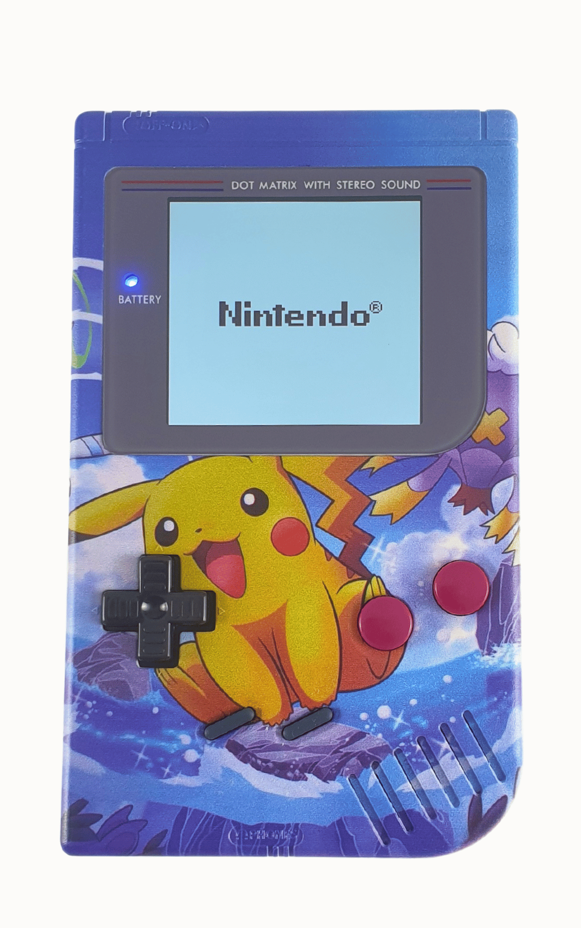 Konsole Classic DMG-01 Blue-White Pikachu IPS Q5 LCD Display Mod