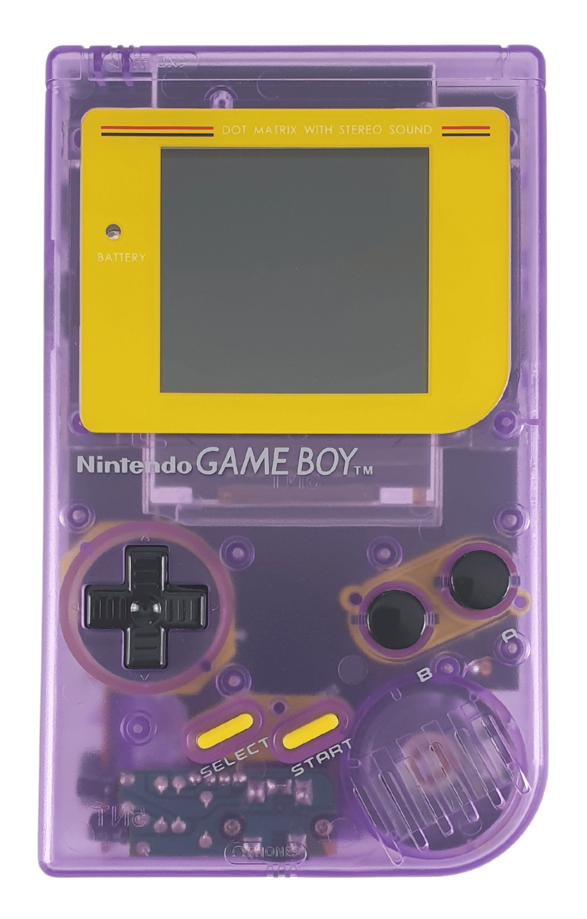 Konsole Classic DMG-01 Clear Purple-Yellow IPS Q5 LCD Display Mod
