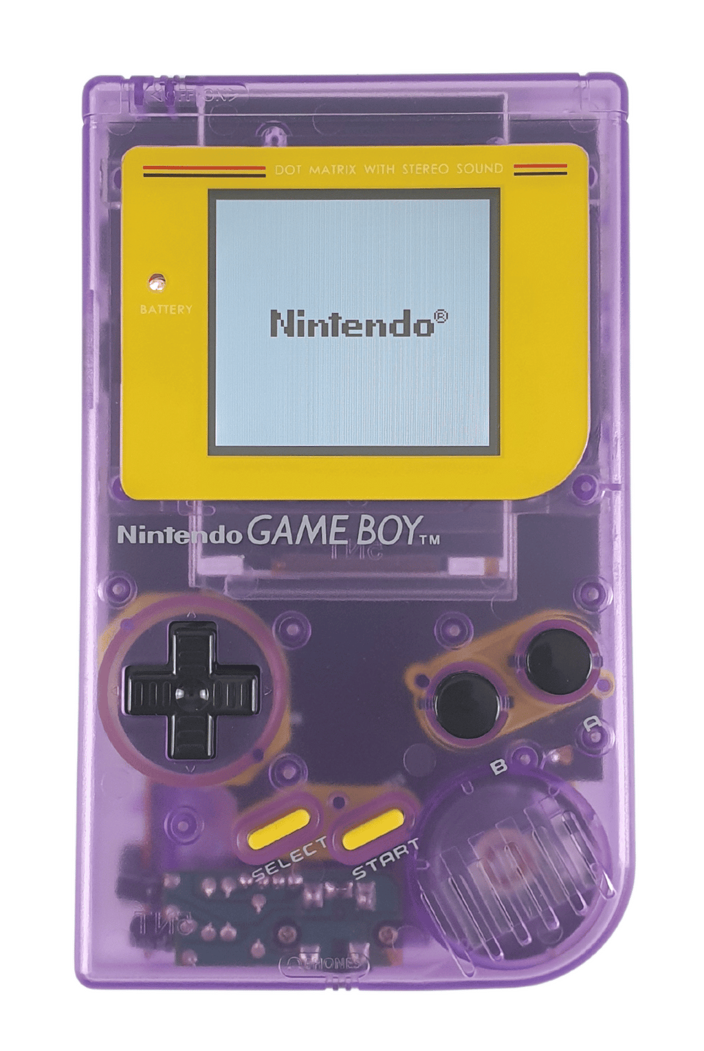 Konsole Classic DMG-01 Clear Purple-Yellow IPS Q5 LCD Display Mod