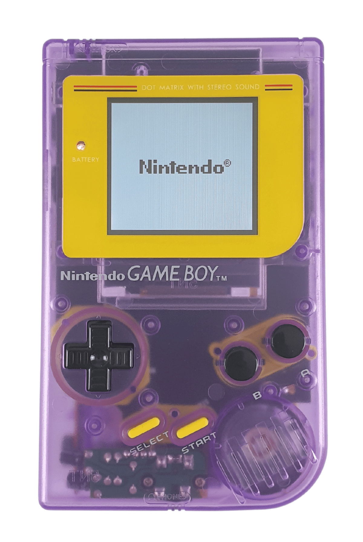 Konsole Classic DMG-01 Clear Purple-Yellow IPS Q5 LCD Display Mod
