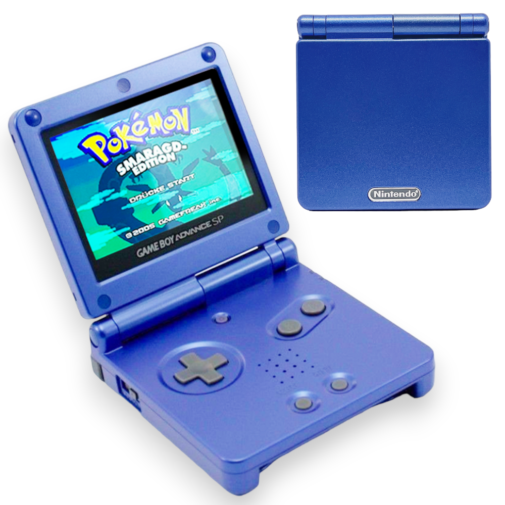 Konsole GBA SP blau IPS V2 + Netzteil
