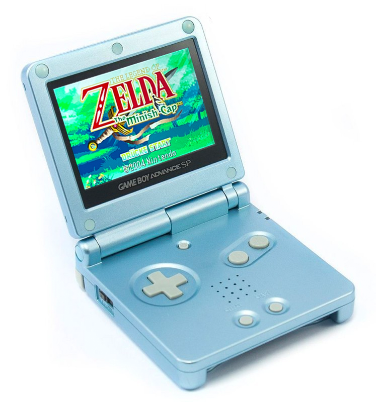Konsole GBA SP Arctic Blue IPS LCD Display