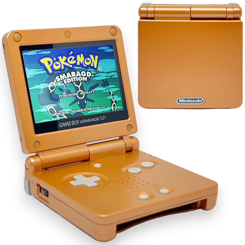 Konsole GBA SP bronze IPS V3 Mod + Colorchange + Pixel Effekt + OSD + Netzteil