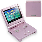 Konsole GBA SP rosa - pink IPS V2 LCD Display + Netzteil