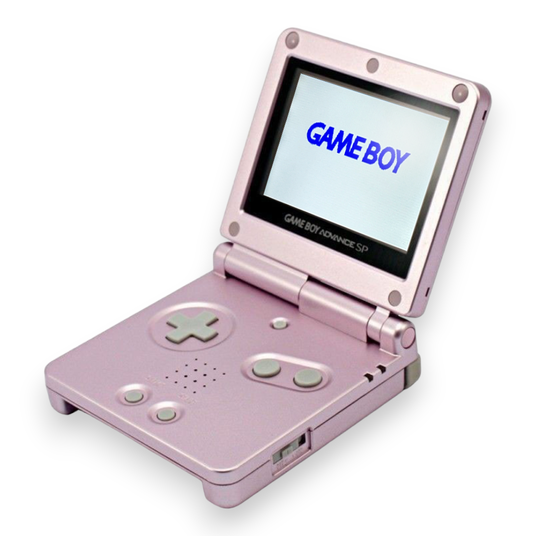 Konsole GBA SP rosa - pink IPS V2 LCD Display + Netzteil
