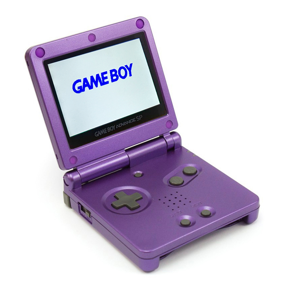 Konsole GBA SP lila - purple IPS LCD + Netzteil