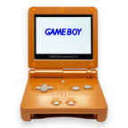 Konsole GBA SP orange IPS V3 Mod + Colorchange + Pixel Effekt + OSD + Netzteil
