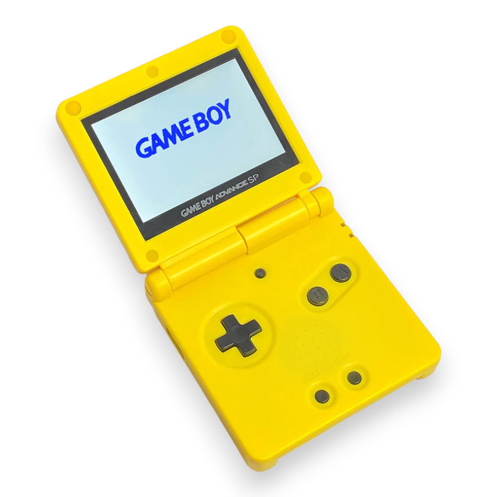 Konsole GBA SP Pikachu Schweif Haptik IPS V3 Mod + Netzteil