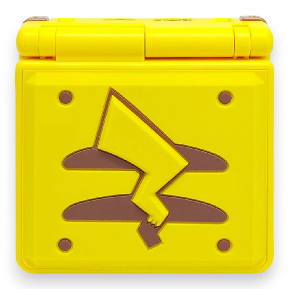 Konsole GBA SP Pikachu Schweif Haptik IPS V3 Mod + Netzteil