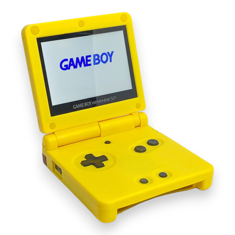 Konsole GBA SP Pikachu Schweif Haptik IPS V3 Mod + Netzteil