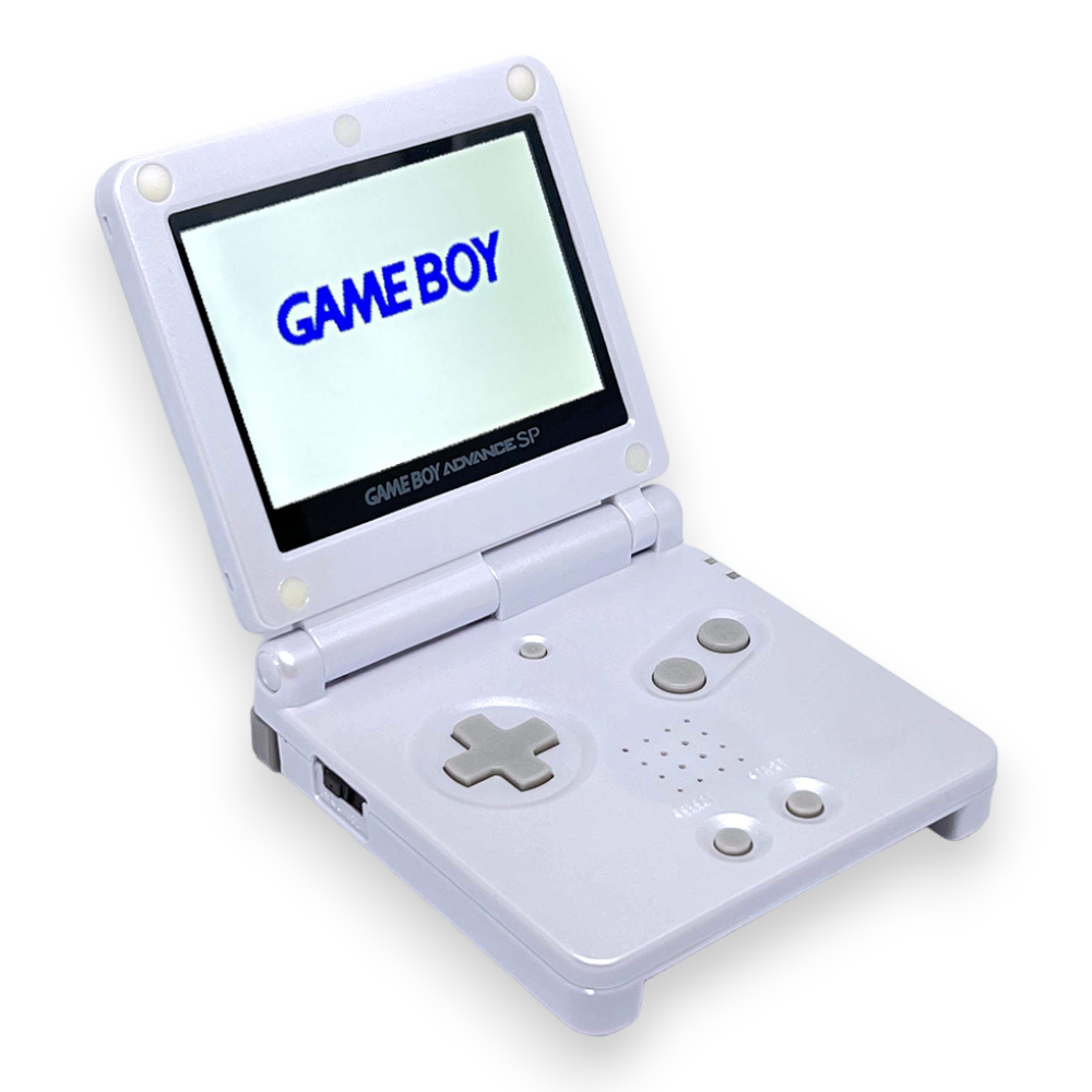 Konsole GBA SP silber IPS V3 Mod + Colorchange + Pixel Effekt + OSD + Netzteil