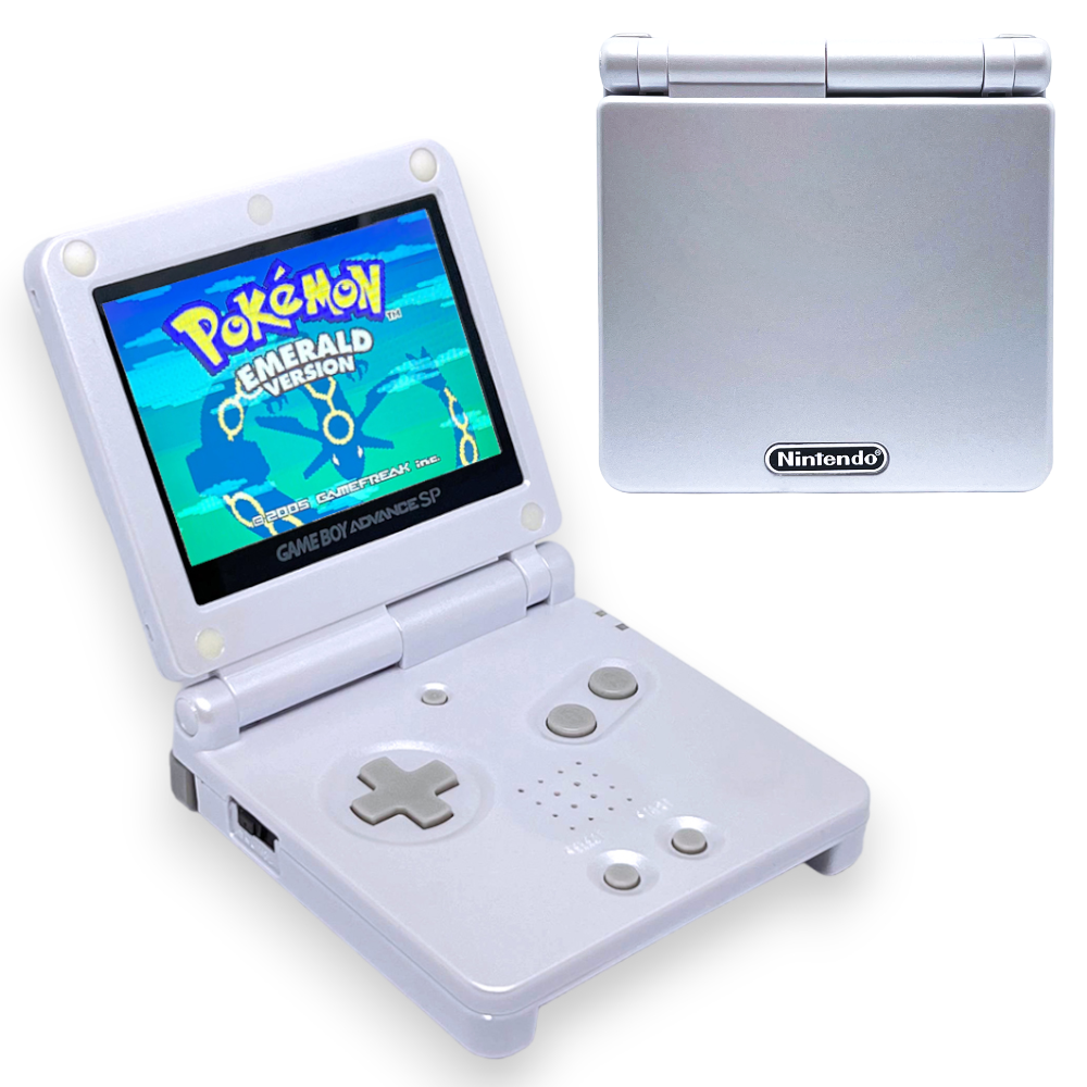 Konsole GBA SP silber IPS V2 LCD Display + Netzteil