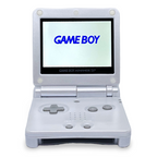 Konsole GBA SP silber IPS Mod + Netzteil