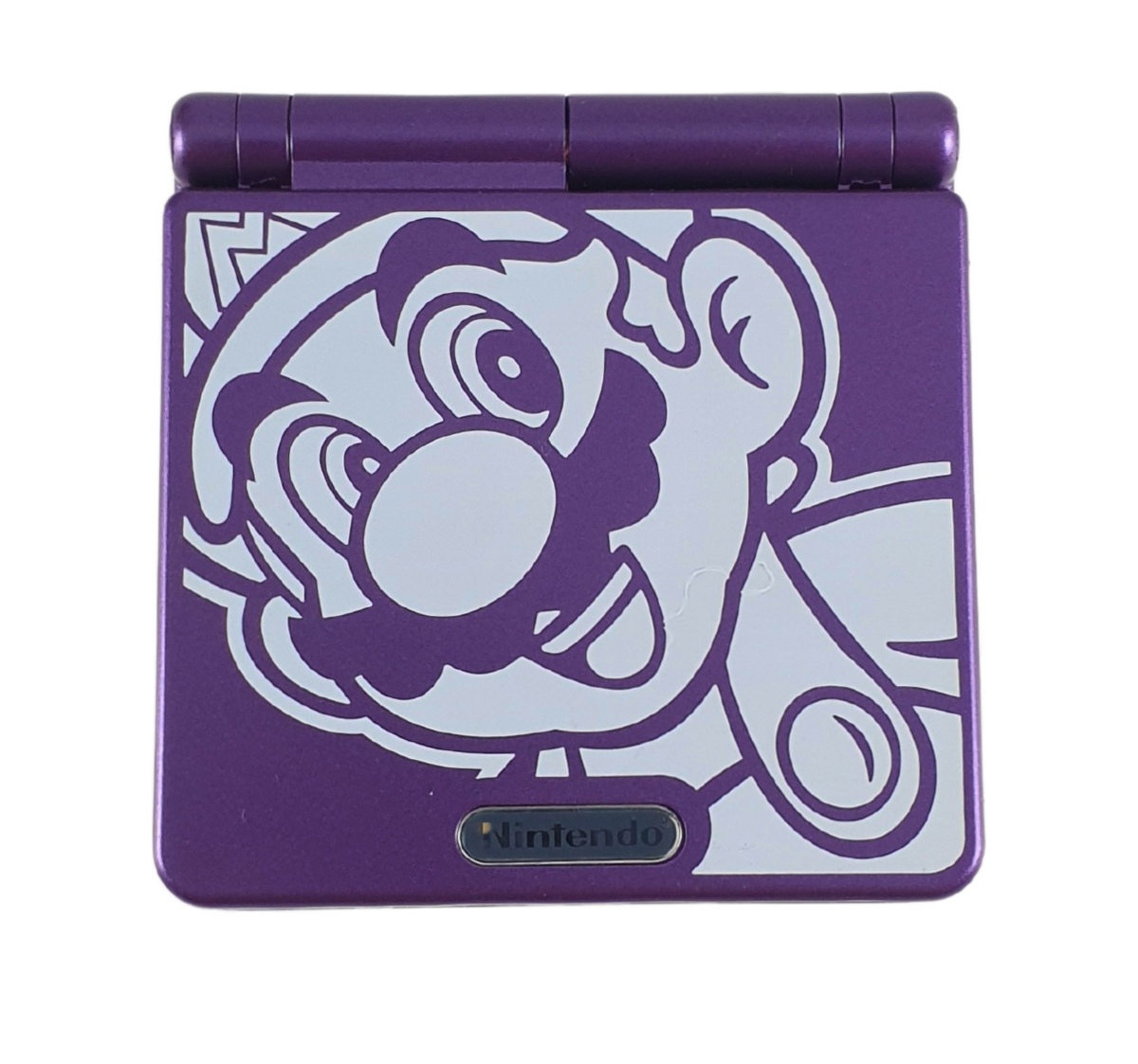Konsole GBA SP Mario lila IPS V3 Mod + Netzteil