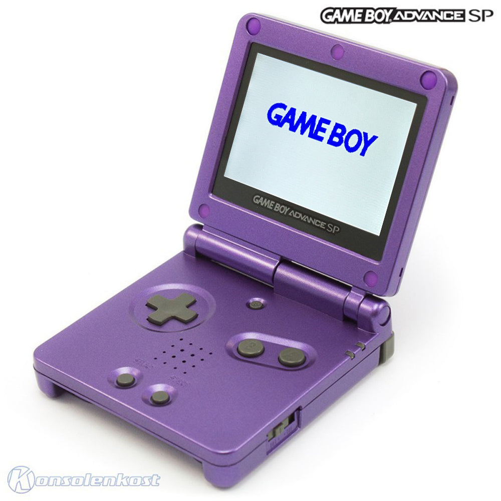 Konsole GBA SP lila IPS V3 Mod + Colorchange + Pixel Effekt + OSD + Netzteil