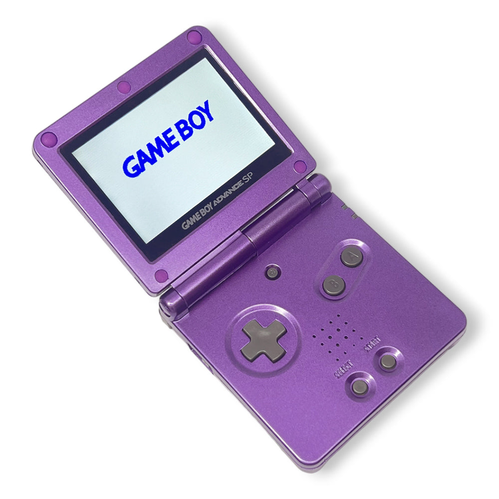 Konsole GBA SP lila IPS V3 Mod + Colorchange + Pixel Effekt + OSD + Netzteil