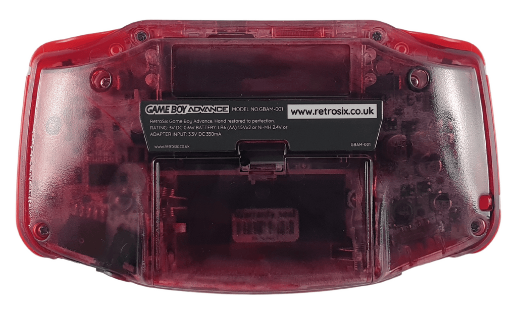 Konsole GBA Bloodlust - rote Buttons IPS V2 LCD Display Mod