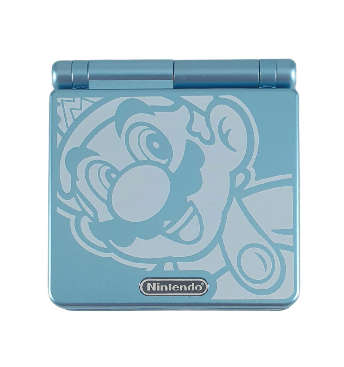 Konsole GBA SP Mario blau IPS V3 Mod + Netzteil