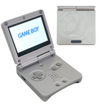 Konsole GBA SP Mario silber IPS V3 Mod + Netzteil