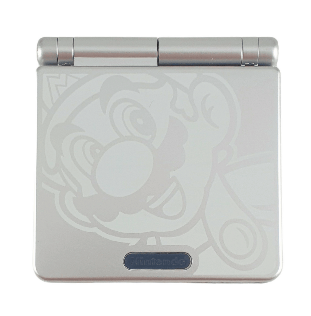 Konsole GBA SP Mario silber IPS V3 Mod + Netzteil