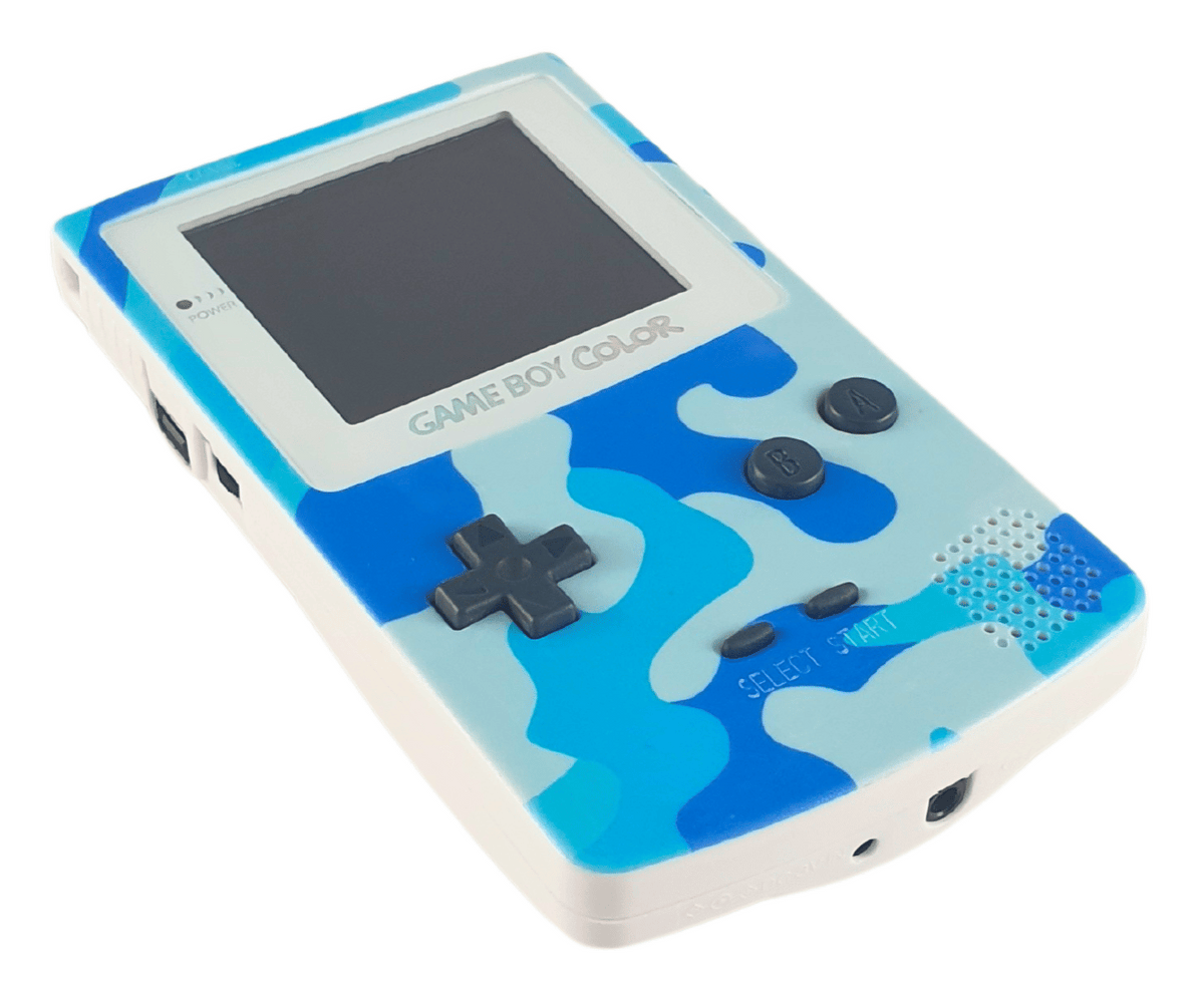 Konsole #Camo Cyan Q5 IPS Mod mit größerem Display [Retrosix]