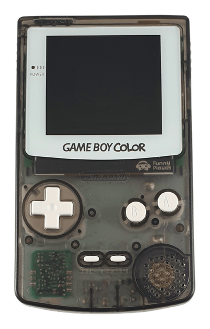 Konsole #Clear Black mit weißen Buttons Q5 IPS Mod mit größerem laminiertem Display