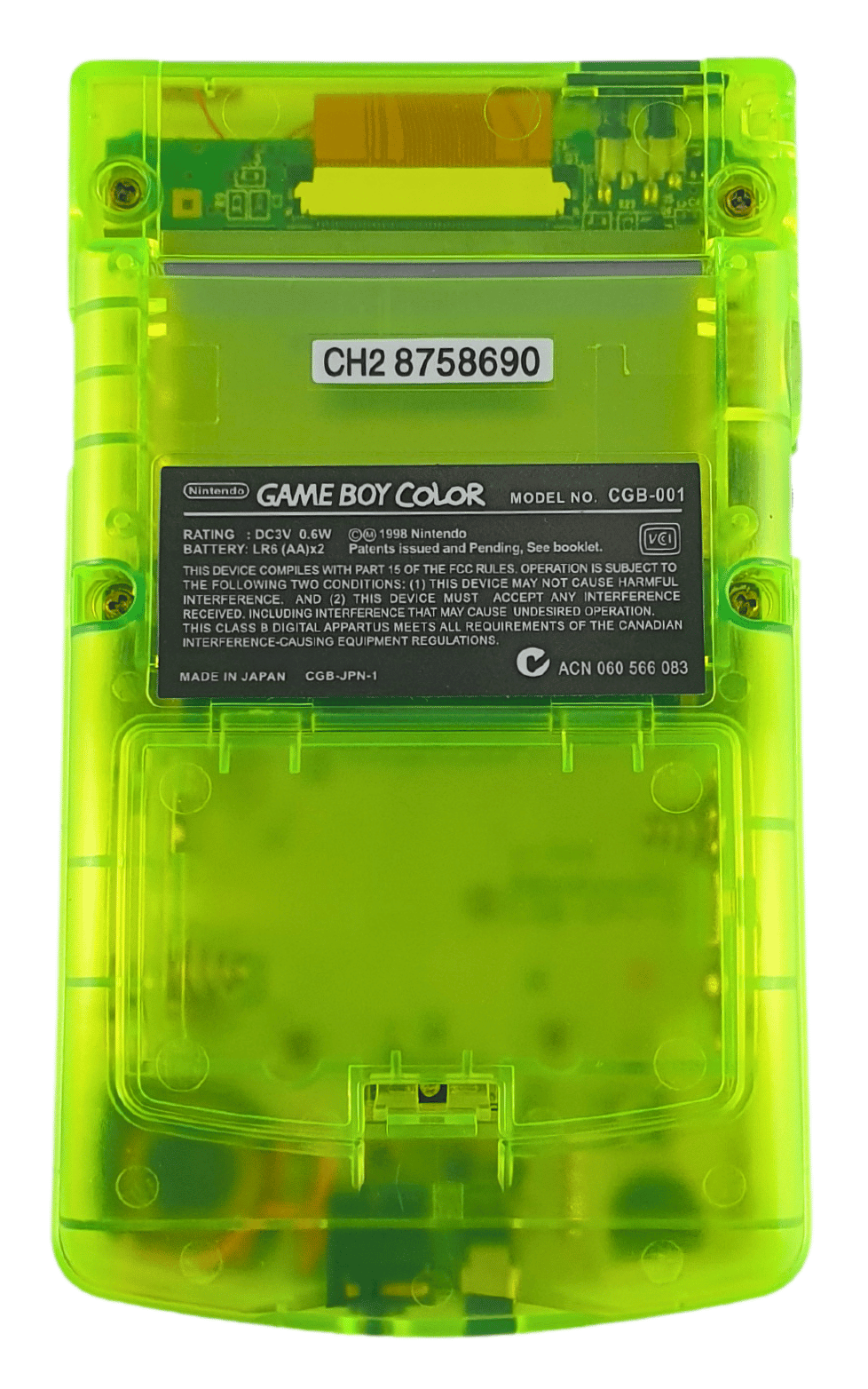 Konsole #Clear Yellow-Green Q5 IPS Mod mit größerem Display [Retrosix]