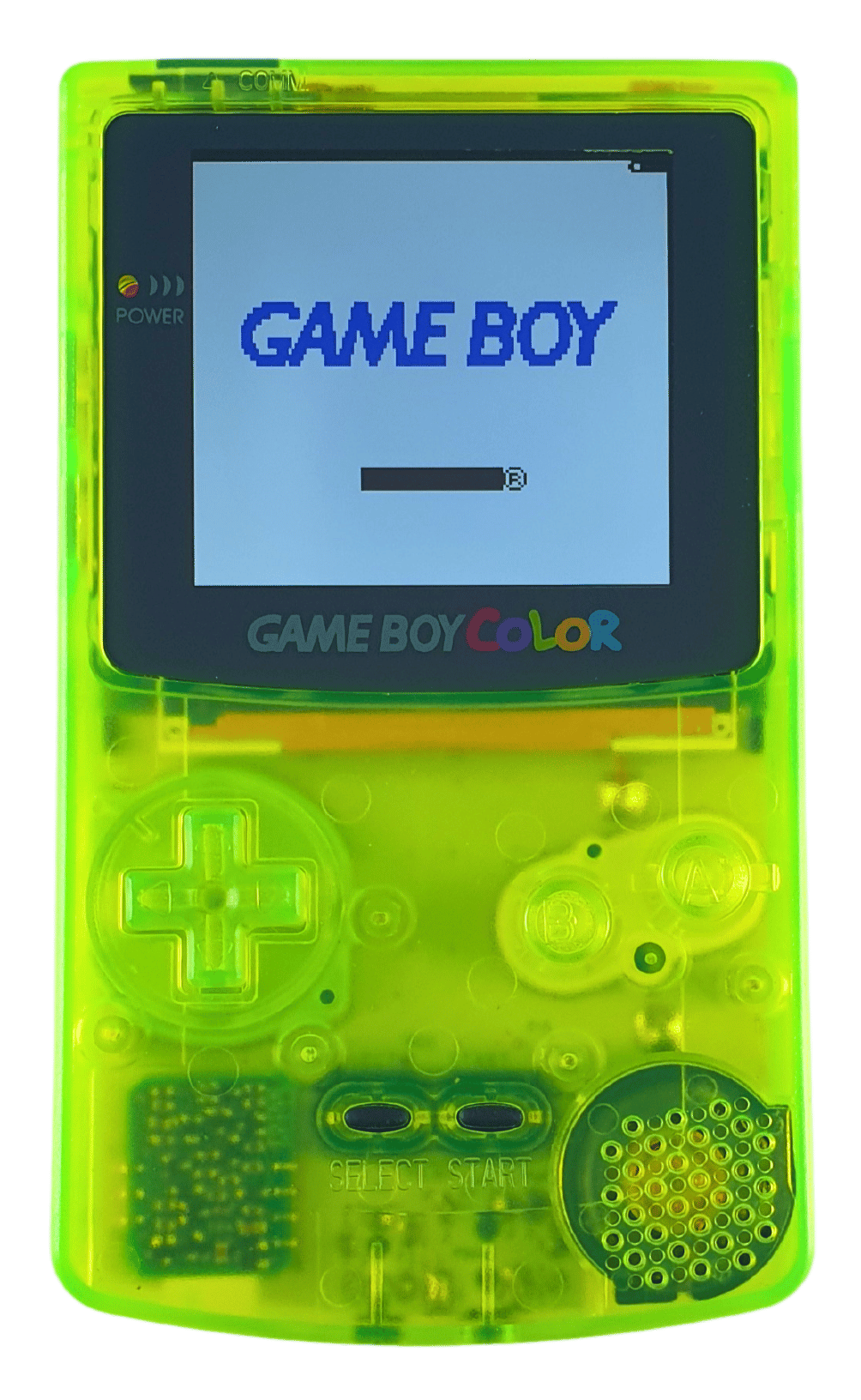 Konsole #Clear Yellow-Green Q5 IPS Mod mit größerem Display [Retrosix]