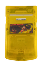 Konsole #gelb-transparent Dragonball Z mit gelben Buttons Q5 IPS Mod mit größerem laminiertem Display