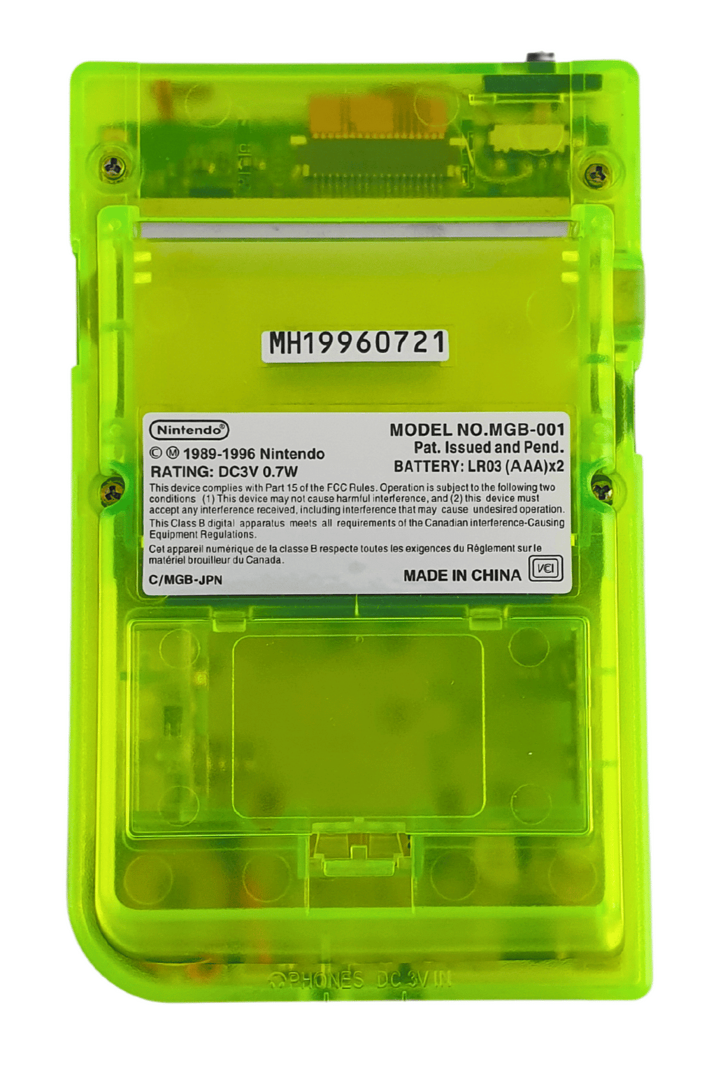 Konsole Clear Yellow-Green IPS LCD Display Mod [Retrosix]