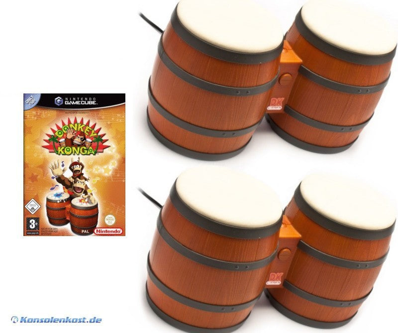 Donkey Konga + 2 Original Bongo Controller