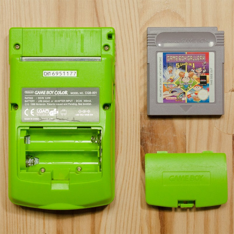 Konsole #Neongrün/Grün/Kiwi/Lime + Spiel GB Gallery 5in1