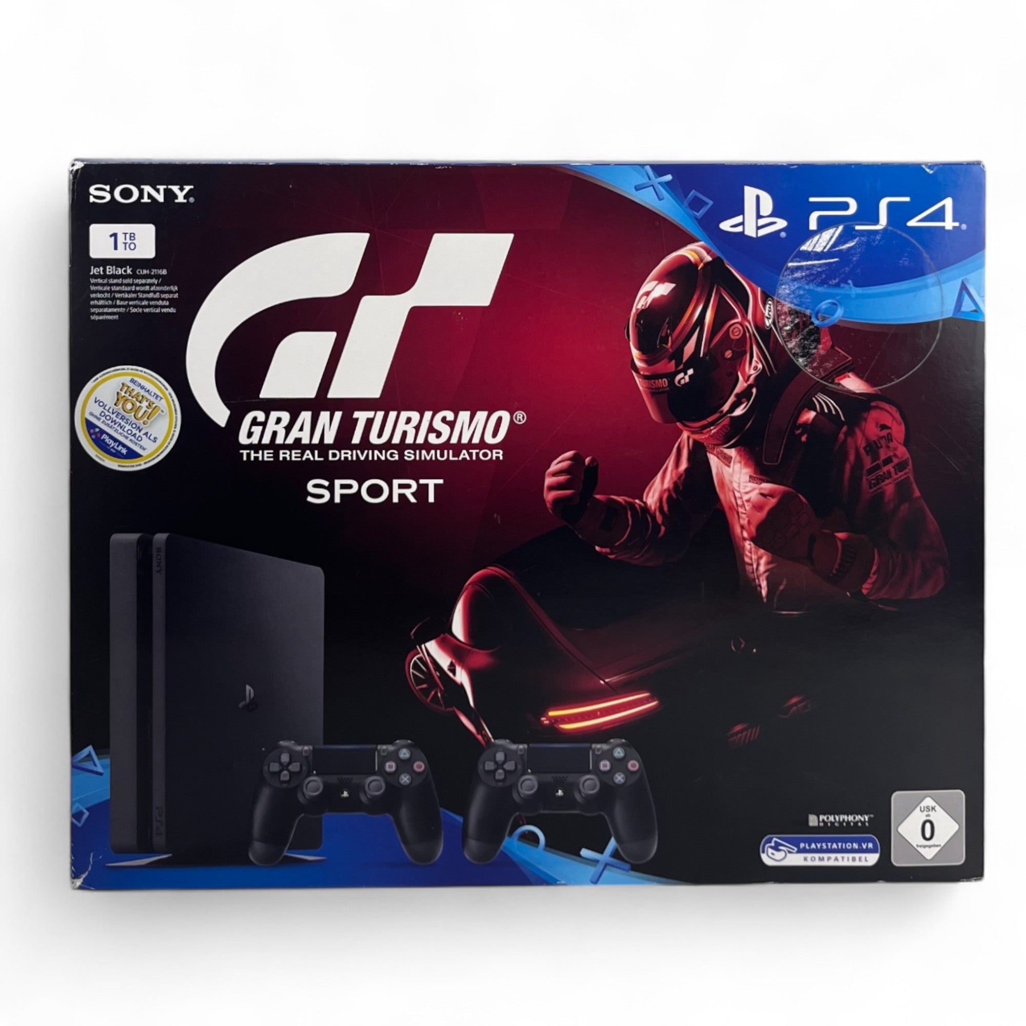 Konsole Slim 1TB + Gran Turismo Sport + 2 Original Controller