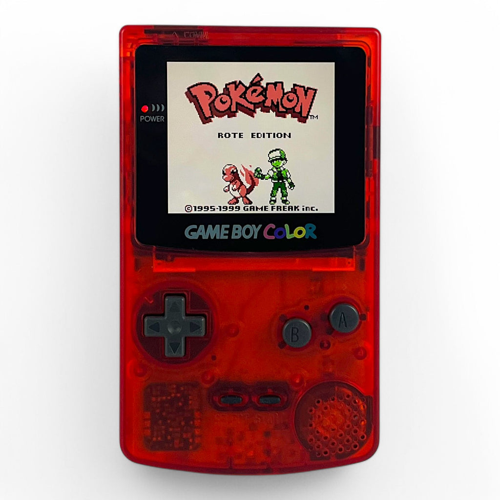 Konsole #Clear Red Q5 IPS Mod mit größerem Display [Retrosix]
